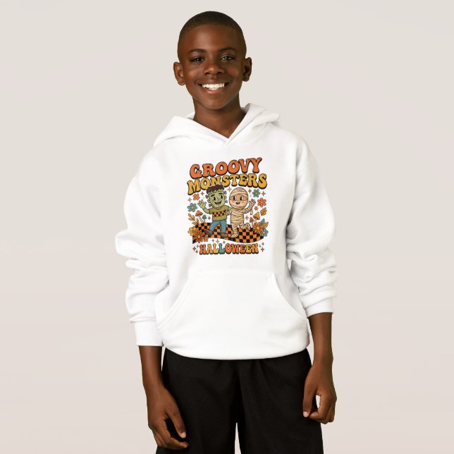 Camiseta Infantil de Halloween, Moletom de Monstro (Frente Completa)