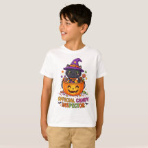 Camiseta Infantil de Halloween Retro Fofa ,Inspeto