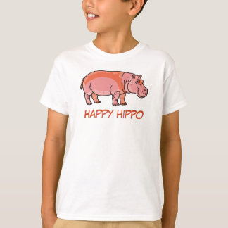 Camiseta Infantil de Hipopótamo Rosa – Animal Fofo