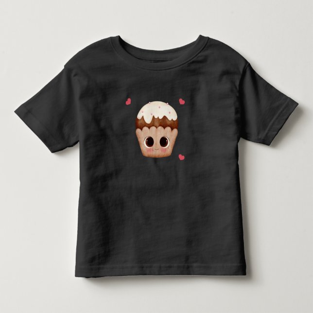 Camiseta Infantil de Kawaii Cupcake de Chocolate (Frente)