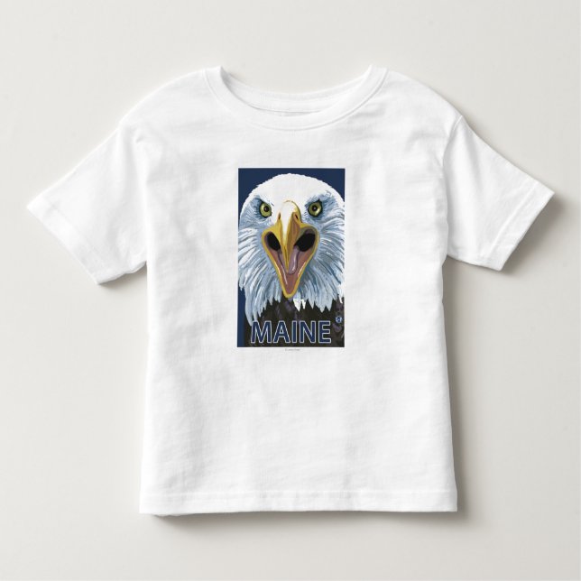 Camiseta Infantil De MaineEagle fim acima (Frente)
