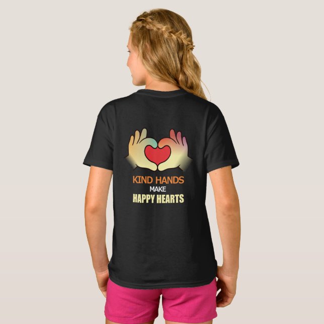 Camiseta Infantil de Mão Impressa com Sorriso Colo (Parte Traseira Completa)