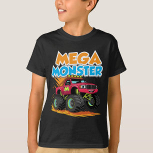 Camiseta Infantil de Mega Caminhão Monstro Desenho