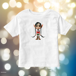 Camiseta Infantil de Natal da Garota de Mangá