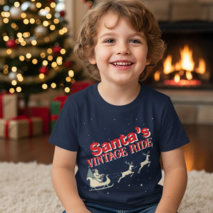 Camiseta Infantil de Natal Retro da Carruagem do P