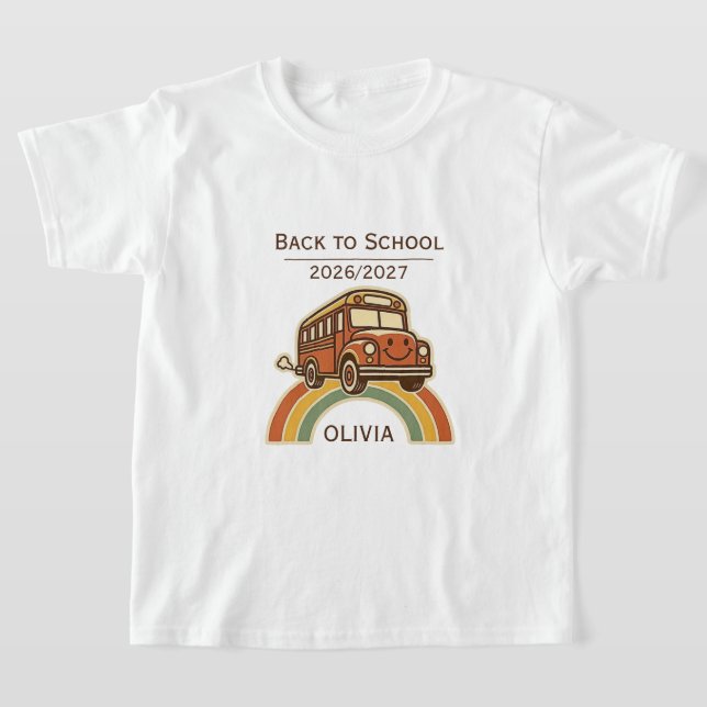 Camiseta Infantil de Ônibus de Volta à Escola (Postura )