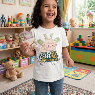 Camiseta Infantil de Ovelha Colorida do Eid Mubara