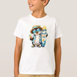 Camiseta Infantil de Pengim de Verão Fofo com Vibr
