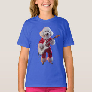Camiseta Infantil de Poodle Fofo e Astro do Rock