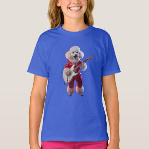Camiseta Infantil de Poodle Fofo e Astro do Rock