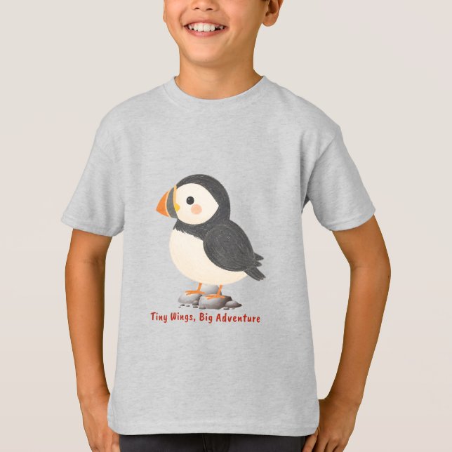Camiseta Infantil de Puffim Fofa (Frente)