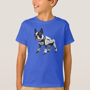 Camiseta Infantil de Robô Boston Terrier