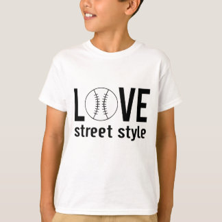 Camiseta Infantil de Rua de Beisebol Amor Zazzle U