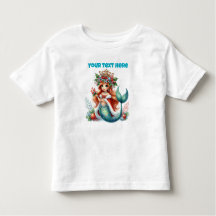 Camiseta infantil de sereia de Natal – Texto editá