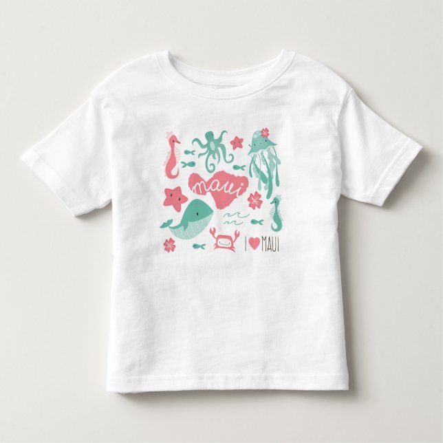 Camiseta Infantil De "t-shirt do oceano Maui" (Frente)