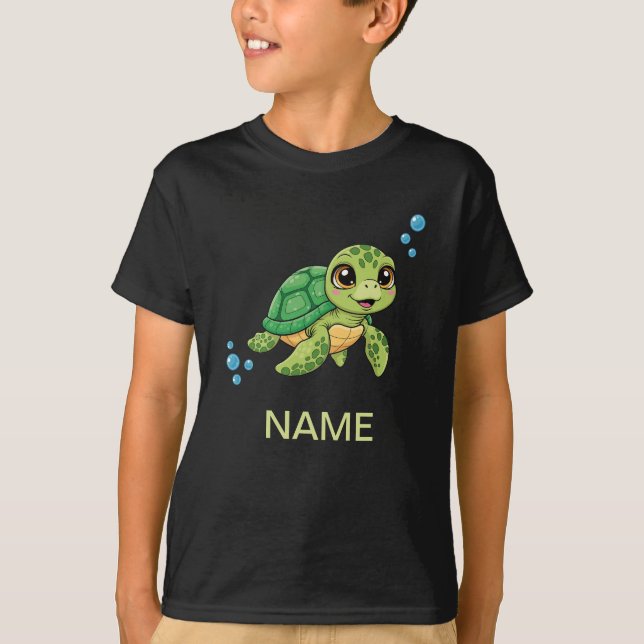 Camiseta Infantil de Tartaruga Fofa  (Frente)