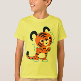 Camiseta Infantil de Tigre de Desenho Animado Curi