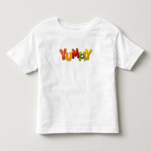 Camiseta Infantil de Tipografia Yummy Frutas Fresc