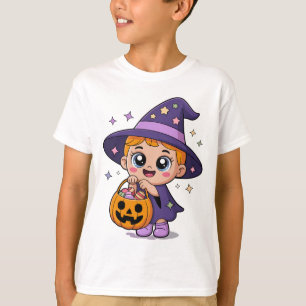 Camiseta Infantil de Trick-or-Treat Kawaii Hallo
