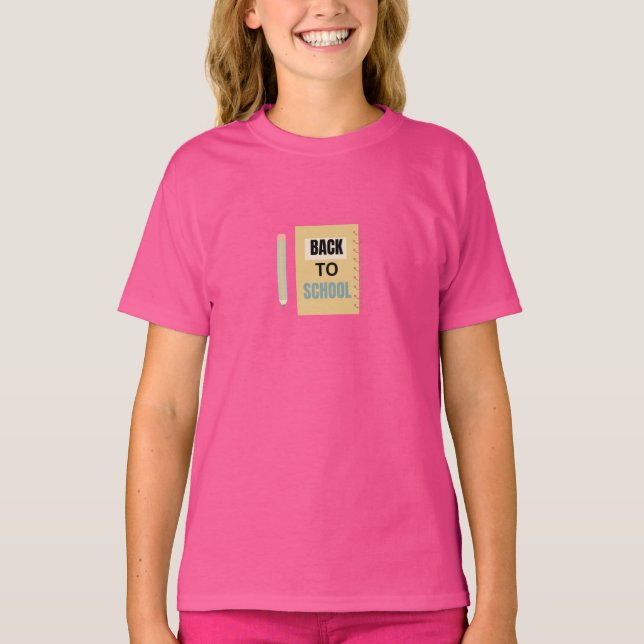 Camiseta Infantil de Volta à Escola – Moderna e Di (Frente)