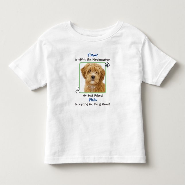 Camiseta Infantil De volta à escola | Pré-escola de Pet do Primeiro  (Frente)