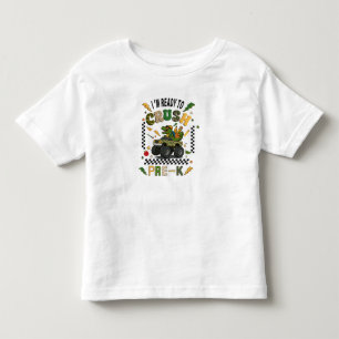 Camiseta Infantil De Volta à Escola Pré K Caminhão Monstro Dinossaur