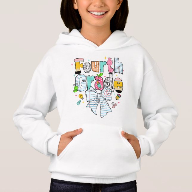 Camiseta infantil de volta às aulas da 4ª série (Frente)