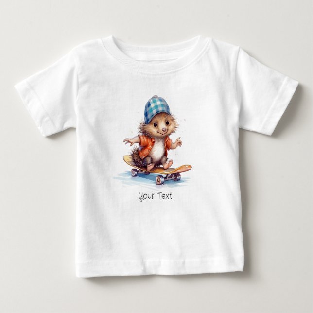 Camiseta Infantil de Watercolor deouriço Feliz (Frente)