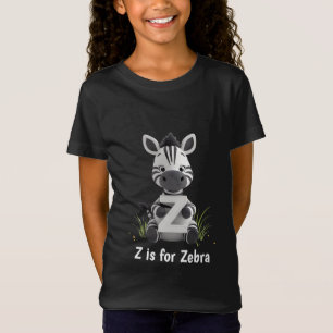 Camiseta Infantil de Zebra Fofa Z é para Zebra A