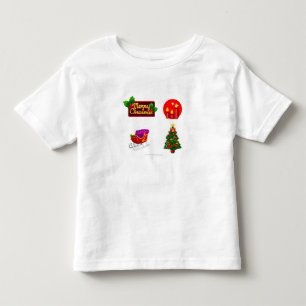 Camiseta Infantil Decorações do Natal contra o fundo branco