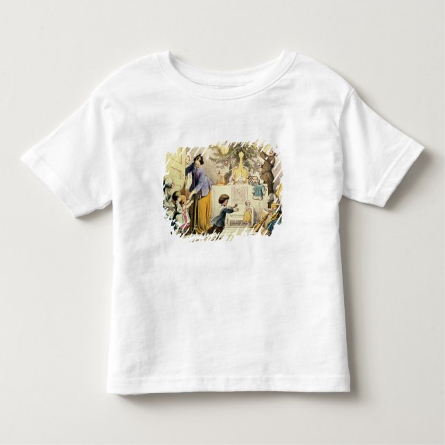 Camiseta Infantil Decorando a árvore de Natal (Frente)