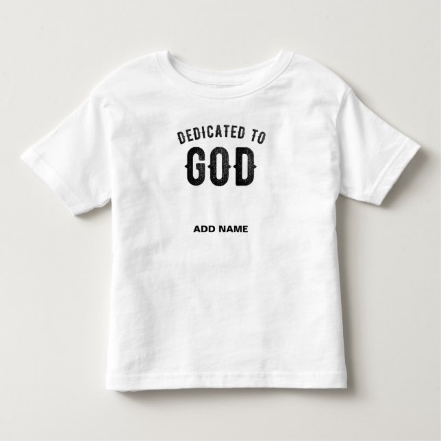 CAMISETA INFANTIL DEDICADO A DEUS COOL PERSONALIZÁVEL TEXTO PRETO (Frente)