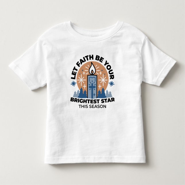 Camiseta Infantil Deixe a fé brilhar: tema do inverno (Frente)