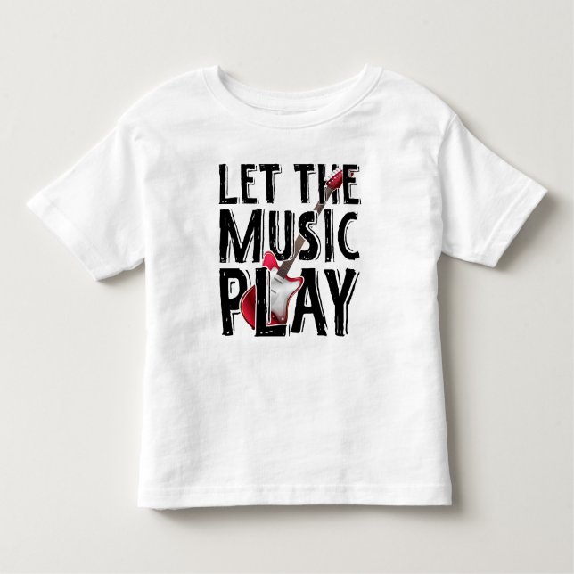 Camiseta Infantil Deixe A Música Tocar Violão Elétrico (Frente)