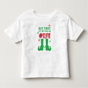 Camiseta Infantil Deixe-Me Pegar Uma Elfie, Calçados Elf, Neve, Nata