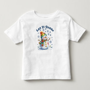 Camiseta Infantil Deixe Nevar Boneco de Neve Inverno 