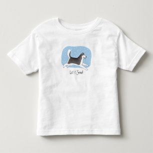Camiseta Infantil "Deixe Nevar!" Design de Cachorro Alegre
