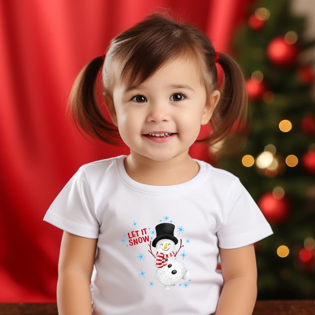 Camiseta Infantil Deixe-o nevar, Snowman Toddler T-shirt (Criador carregado)
