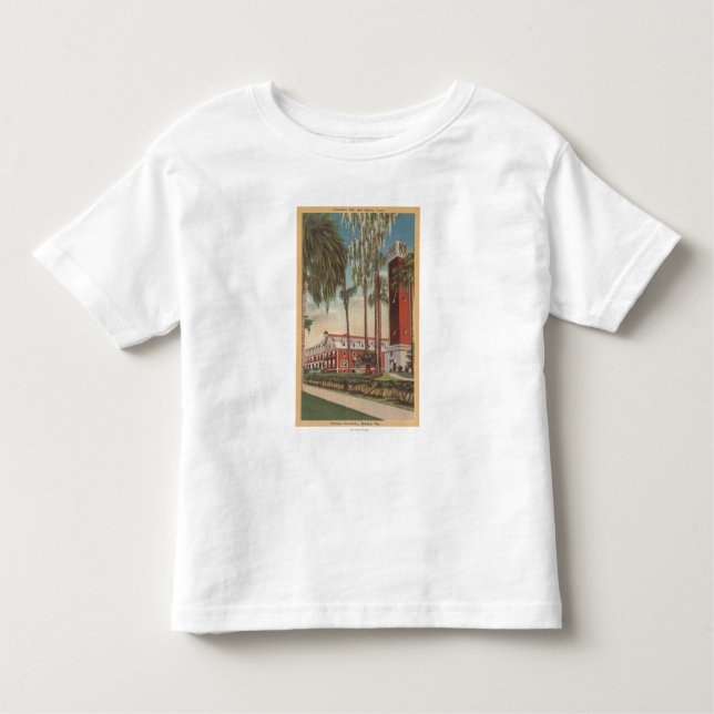 Camiseta Infantil Deland, Florida - vista da universidade de Stetson (Frente)