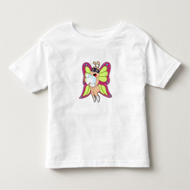 Camiseta Infantil Dentes de Dentista da Borboleta (Frente)