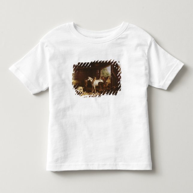 Camiseta Infantil Dentro de um estábulo (Frente)