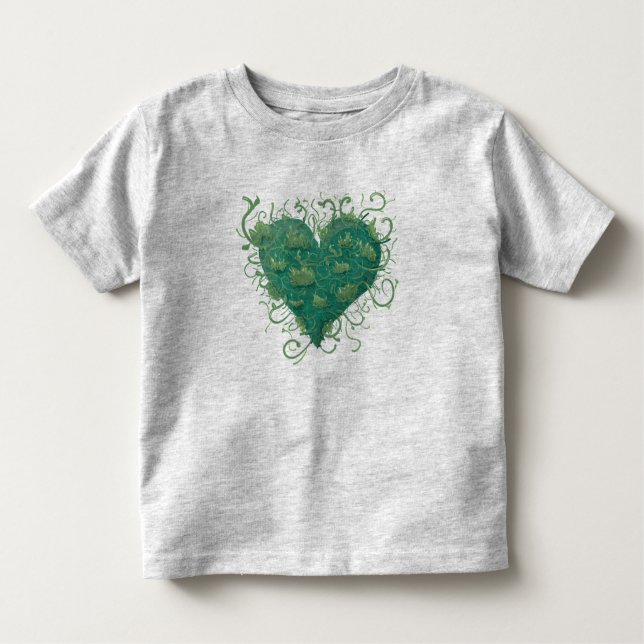 Camiseta Infantil Dentro do Coração Verde (Frente)