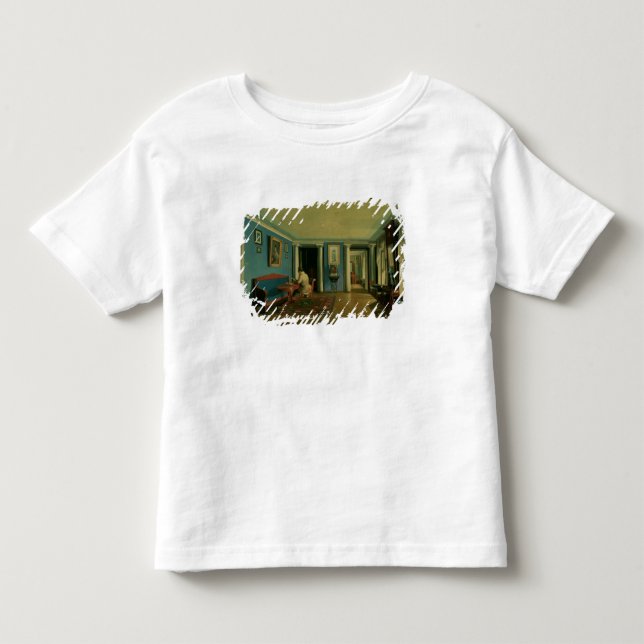 Camiseta Infantil Dentro. Sala de estar com Entresol Columned (Frente)
