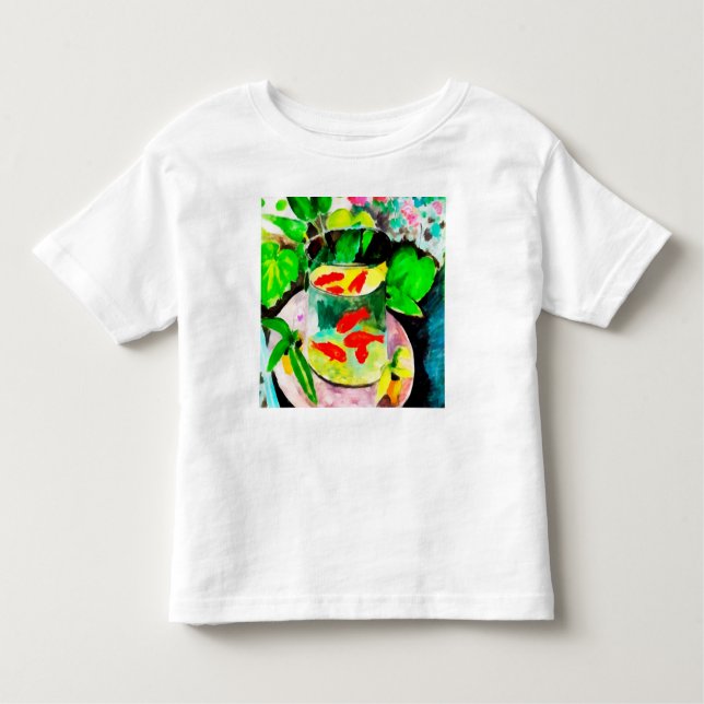 Camiseta Infantil depois de Henri Matisse, The Goldfish, desenho dig (Frente)