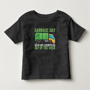 Camiseta Infantil Deposição de lixo de caminhão no dia do lixo