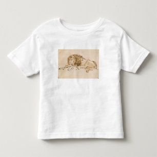 Camiseta Infantil Descanso do leão (caneta e tinta no papel)