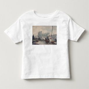 Camiseta Infantil Descarregamento De Barcos De Pesca
