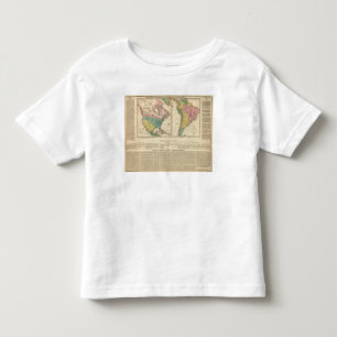 Camiseta Infantil Descoberta européia do mapa do atlas de América