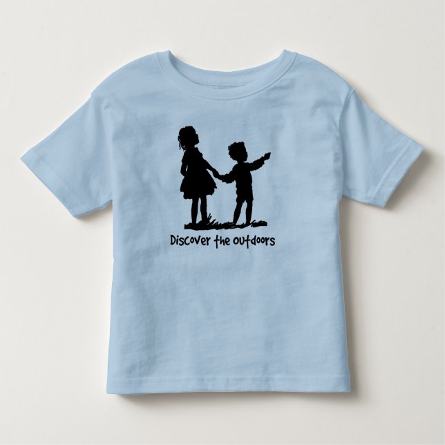 Camiseta Infantil Descubra os t-shirt retros dos miúdos do ar livre (Frente)