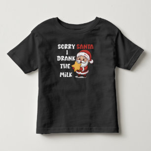 Camiseta Infantil Desculpe Papai Noel Eu Bebi O Leite